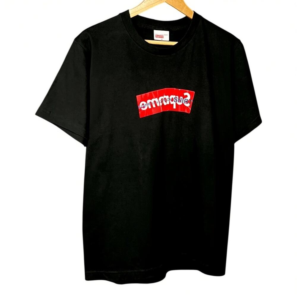 Supreme x Comme des Garcons Men's Medium CDG Black Red Box Logo T-Shirt SS17